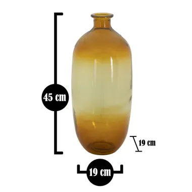 Wazon BOTELLA NAPOLES Szkło Recyklingowane Pomarańczowy 19x45 cm (PRODUKOWANY W HISZPANII)